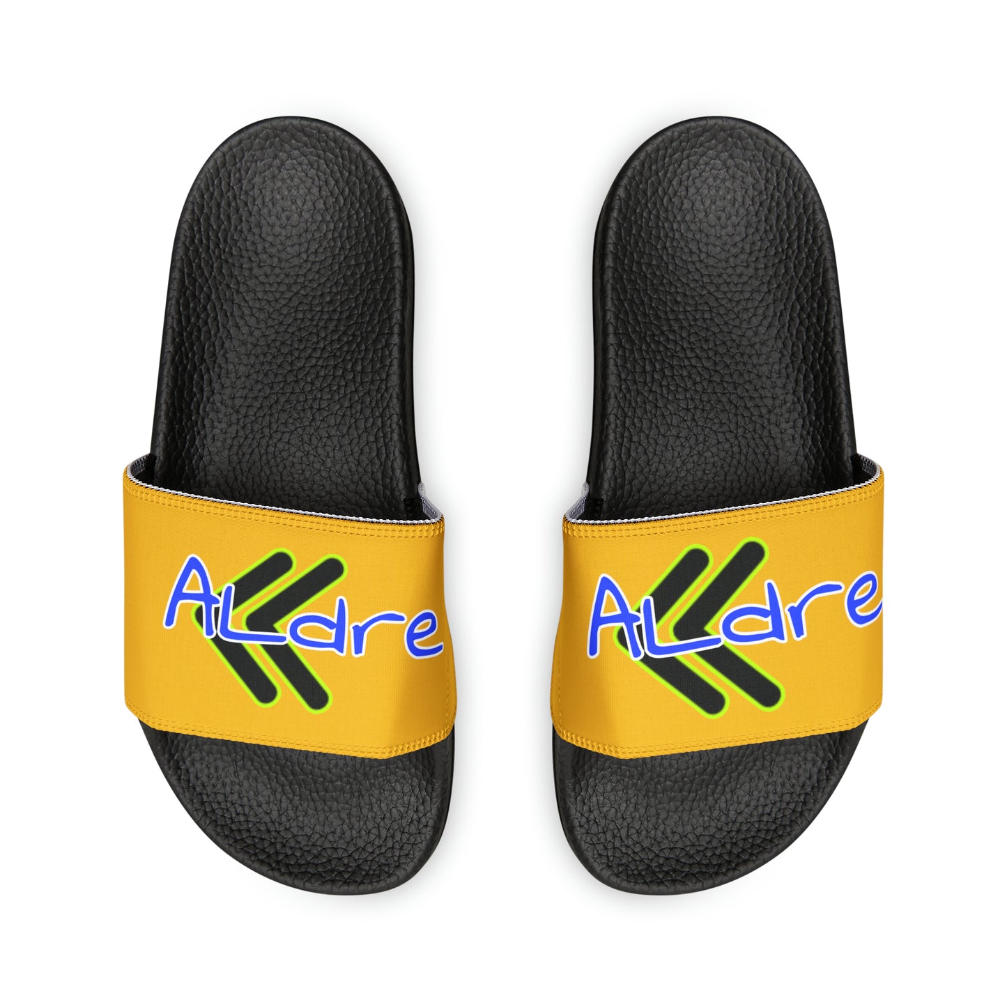 Men's Neon & Blue ALdre Slide Sandals (Yellow)