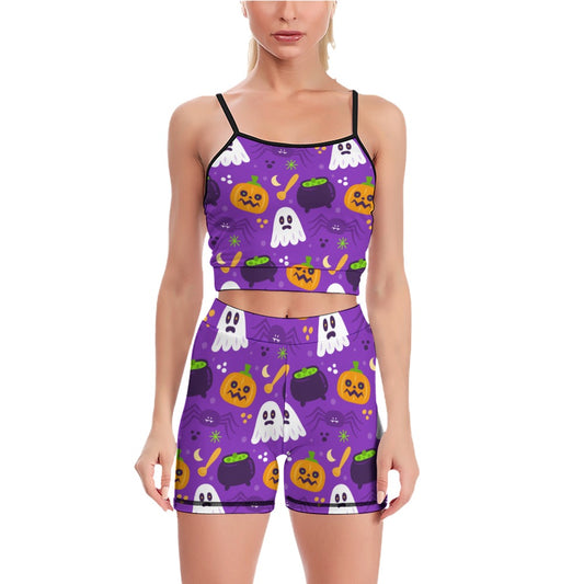 Women's Slim Two Piece Yoga Halloween Set