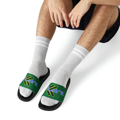 Men's Neon & Blue ALdre Slide Sandals (Green)