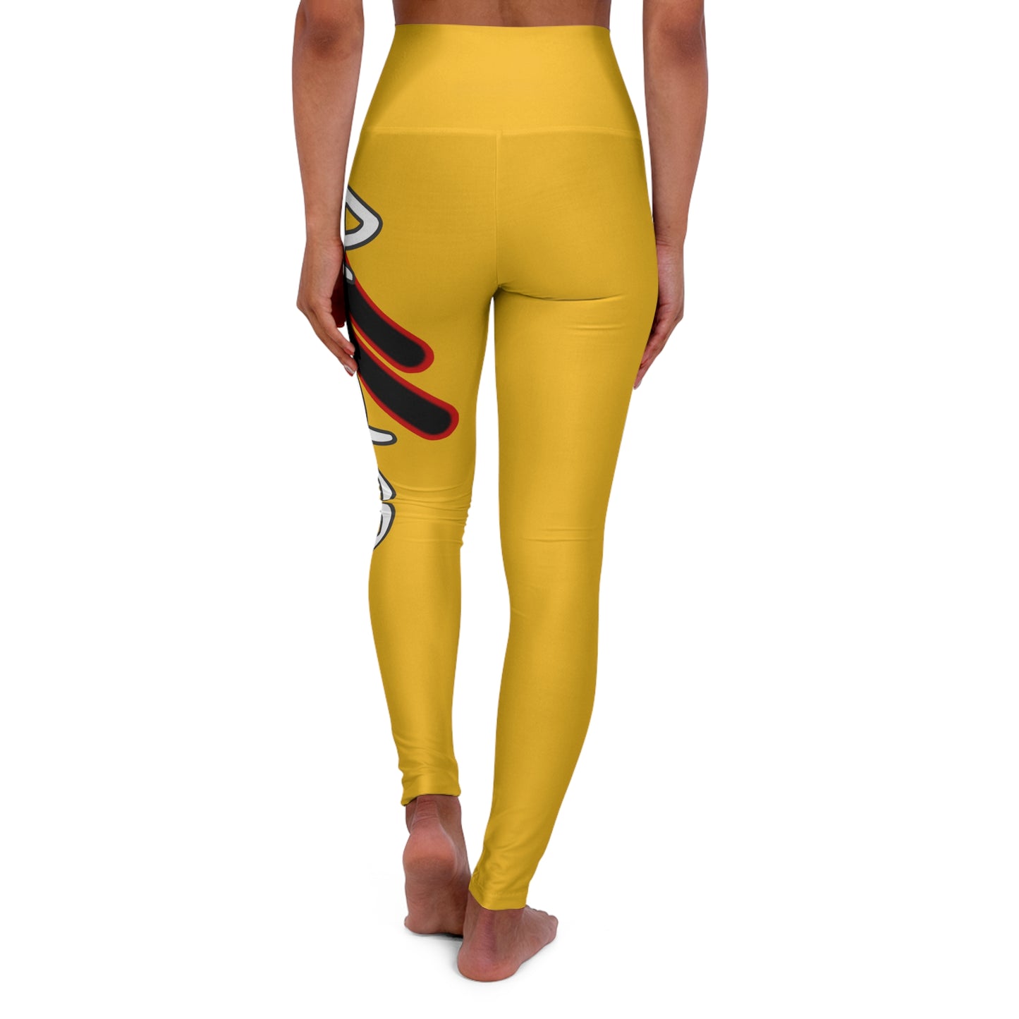 High Waisted Yoga Leggings (Red/Yellow)