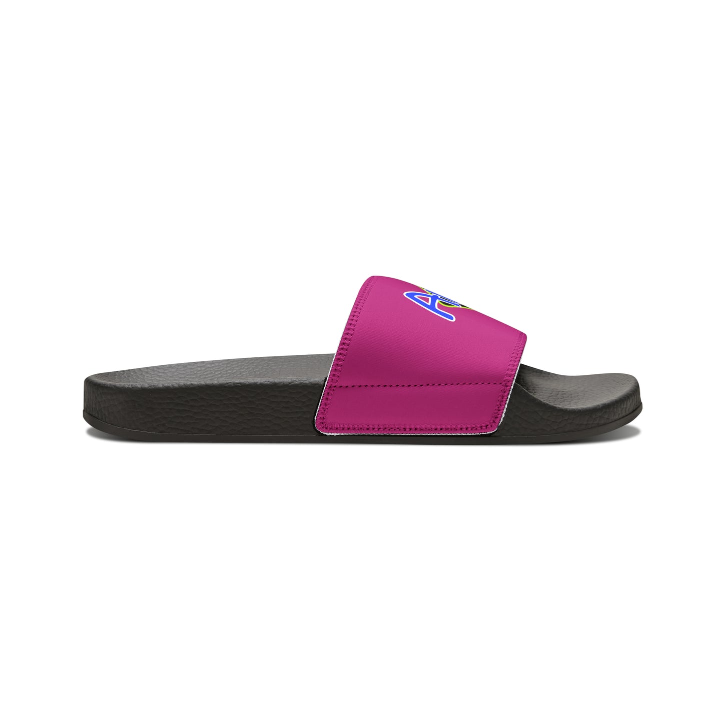 Men's Neon & Blue ALdre Slide Sandals (Magenta)