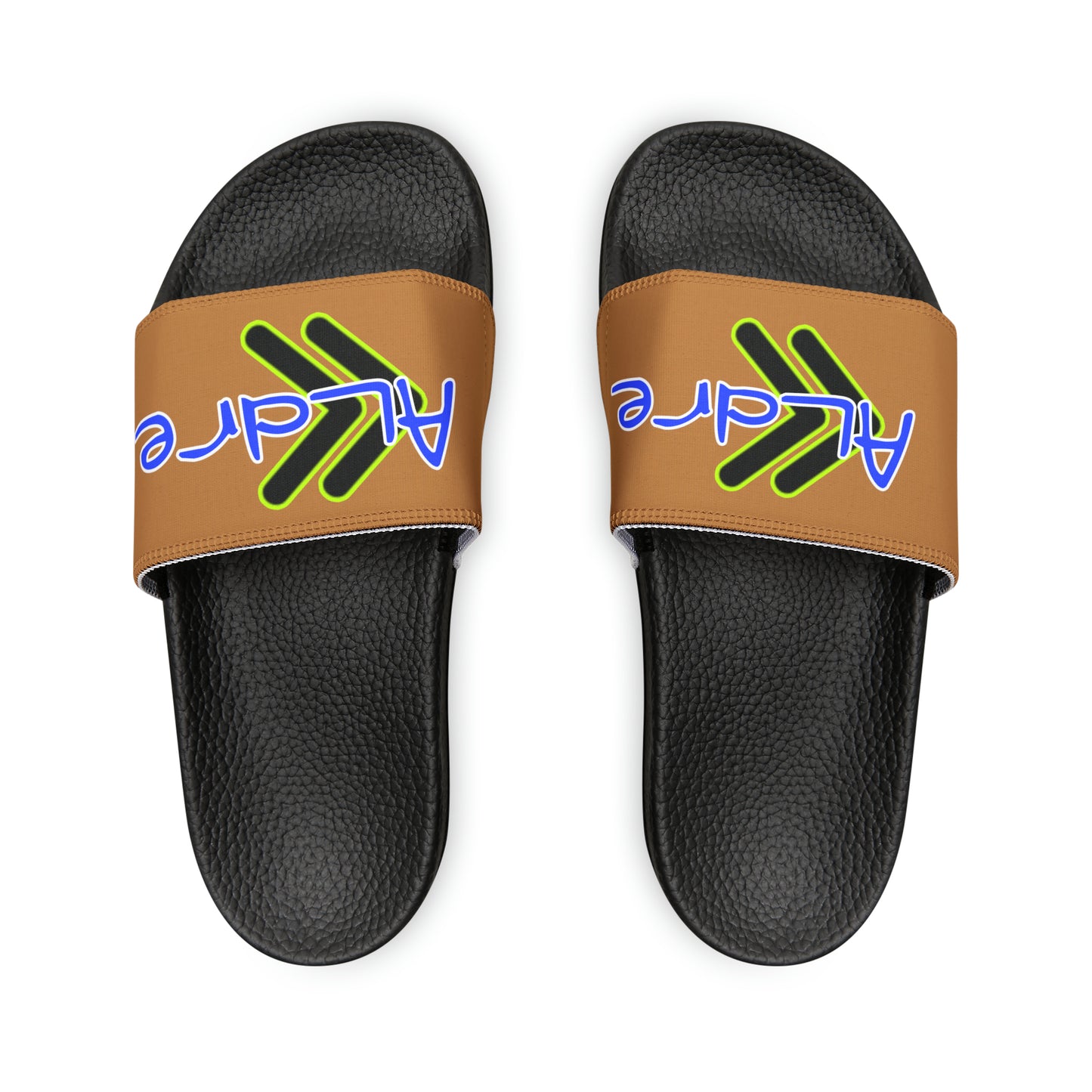 Men's Neon & Blue ALdre Slide Sandals (Tan)