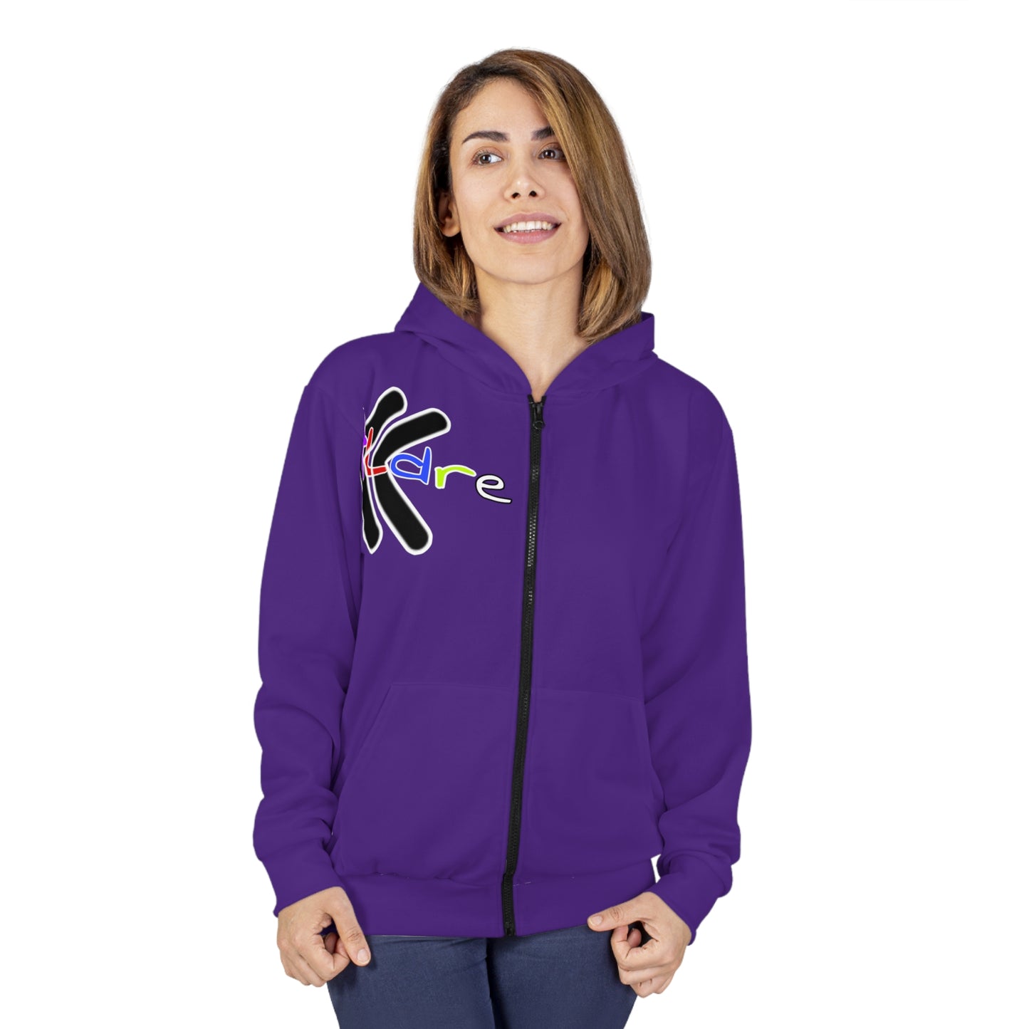 Unisex Purple Zip Hoodie