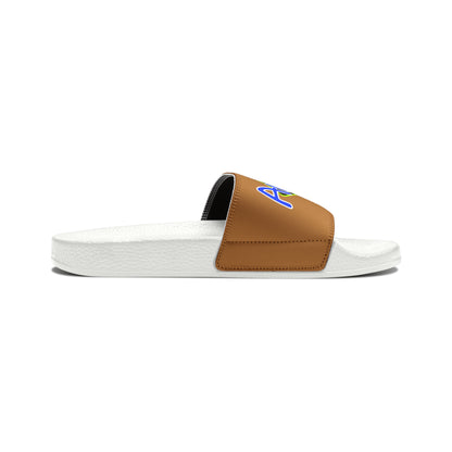 Men's Neon & Blue ALdre Slide Sandals (Tan)