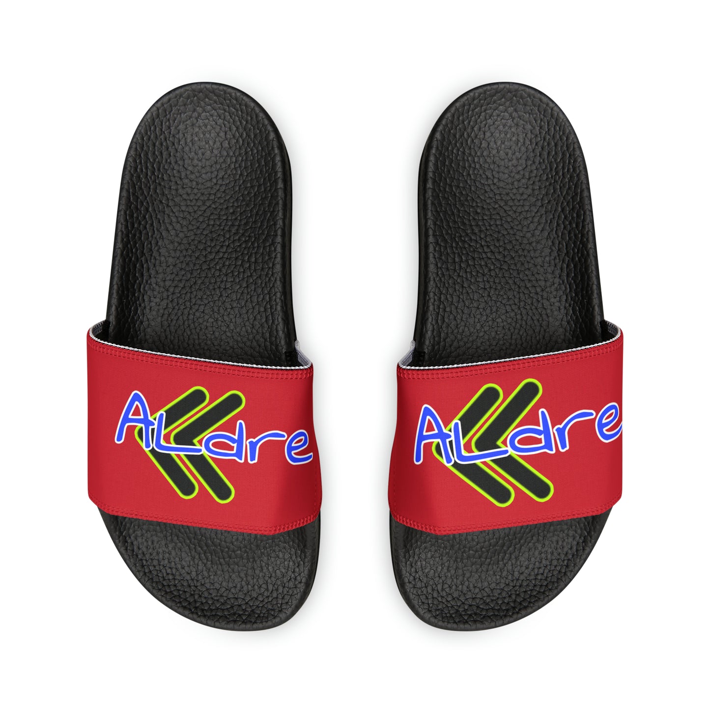 Men's Neon & Blue ALdre Slide Sandals (Dark Red)