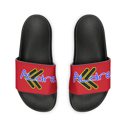 Men's Neon & Blue ALdre Slide Sandals (Dark Red)