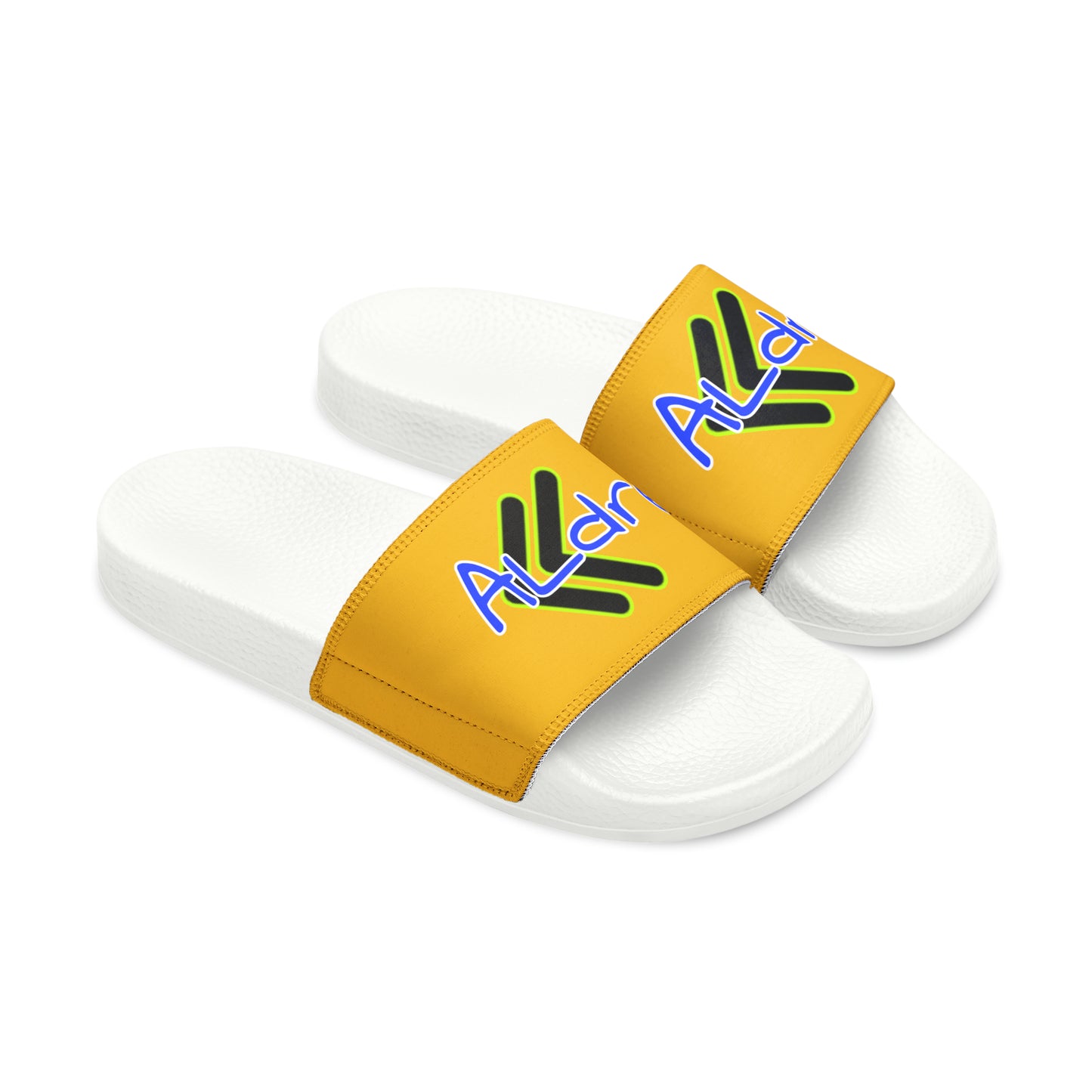 Men's Neon & Blue ALdre Slide Sandals (Yellow)