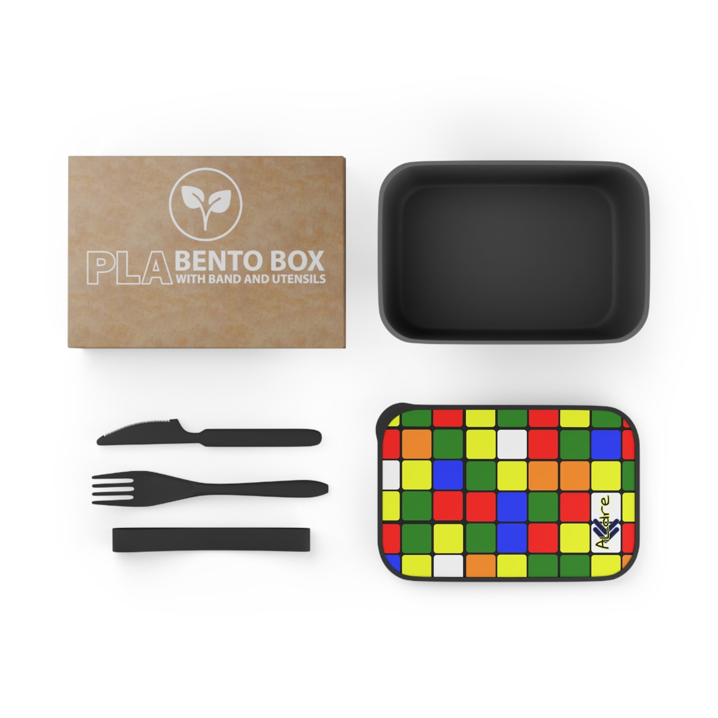 PLA Bento Box with Band and Utensils