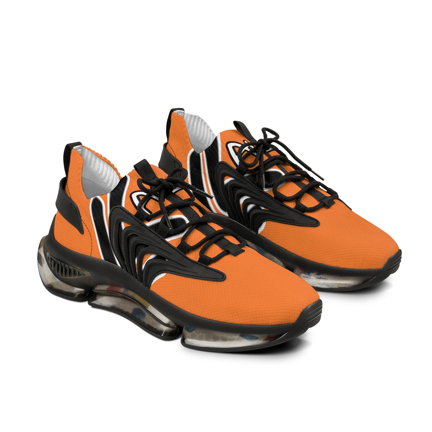 Men's Mesh Sneakers (Orange & Black)