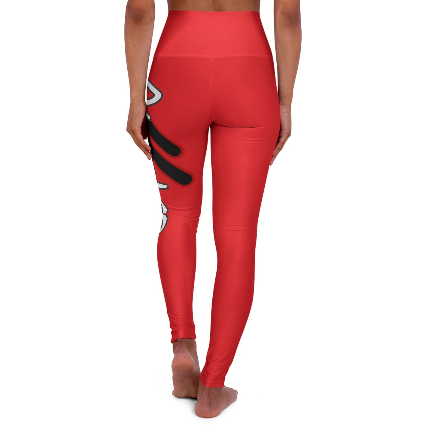 High Waisted Yoga Leggings (Red)