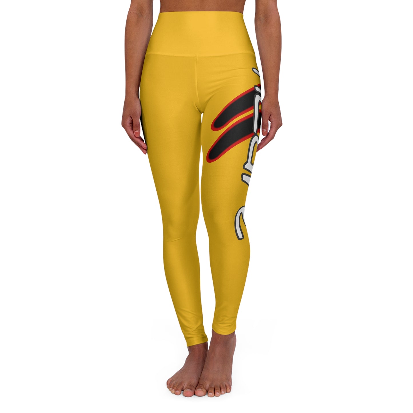 High Waisted Yoga Leggings (Red/Yellow)