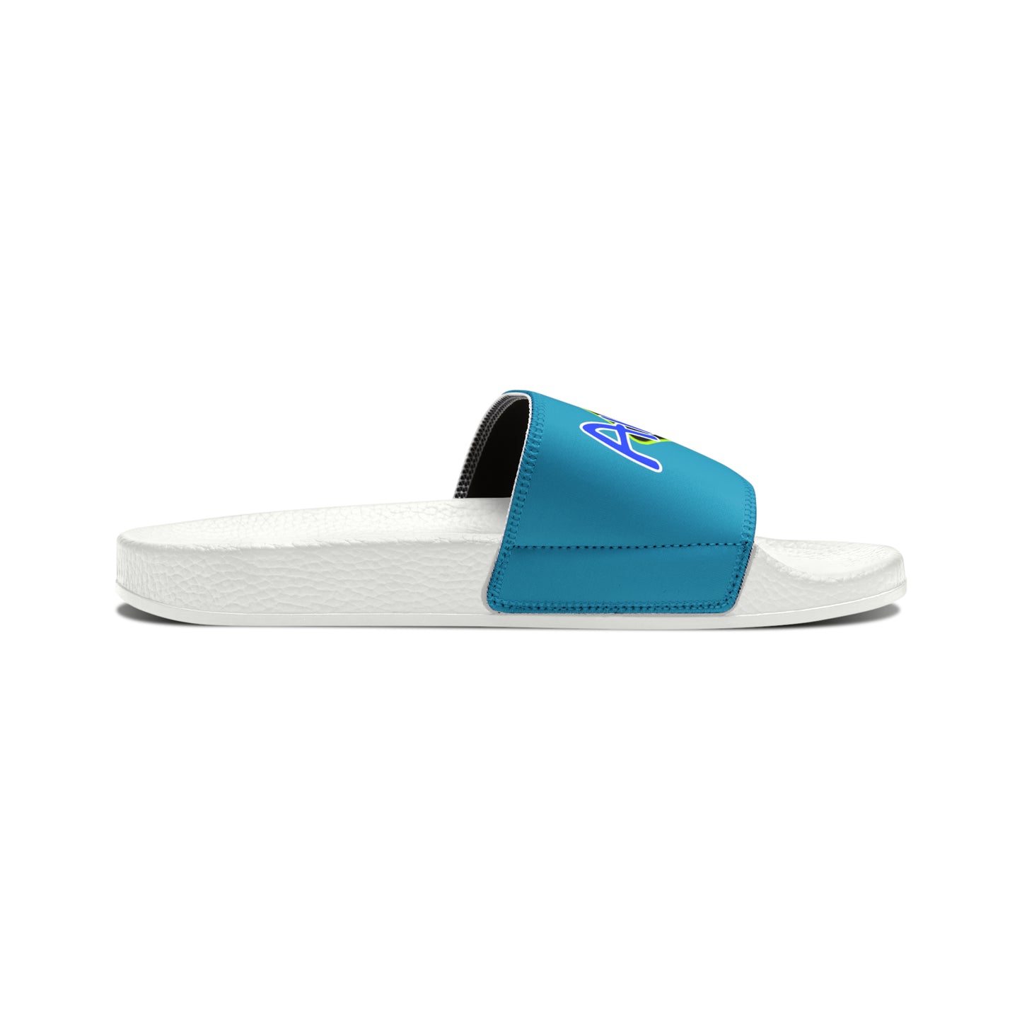 Men's Neon & Blue ALdre Slide Sandals (Light Blue)