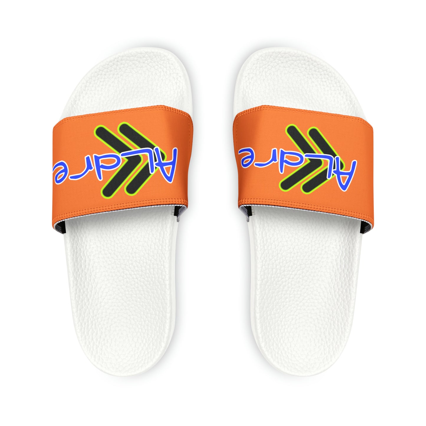 Men's Neon & Blue ALdre Slide Sandals (Light Orange)