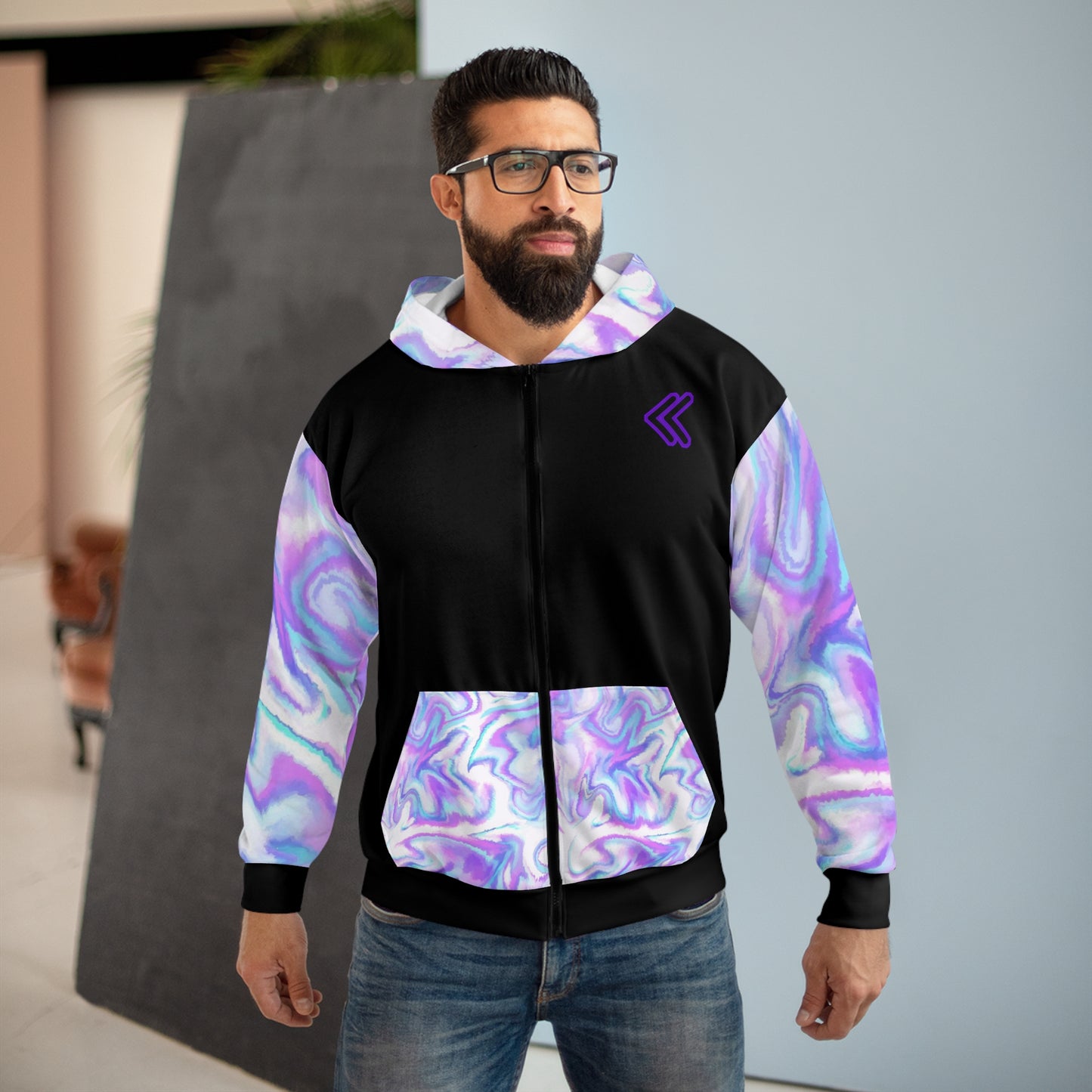 Adult Tie Dye Swirl Zip Hoodie