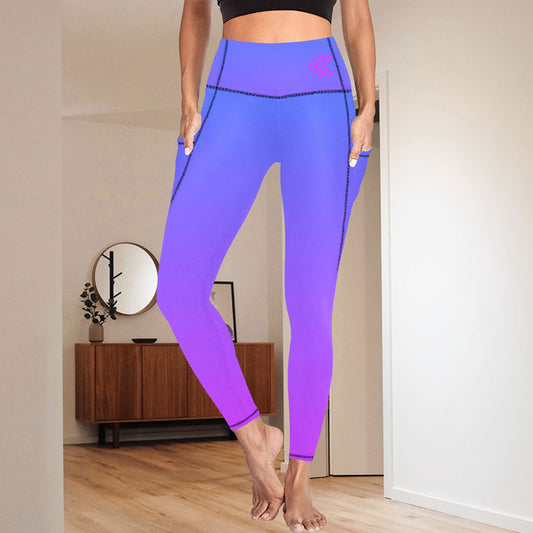 Gradient Blue /Pink Leggings with Pockets