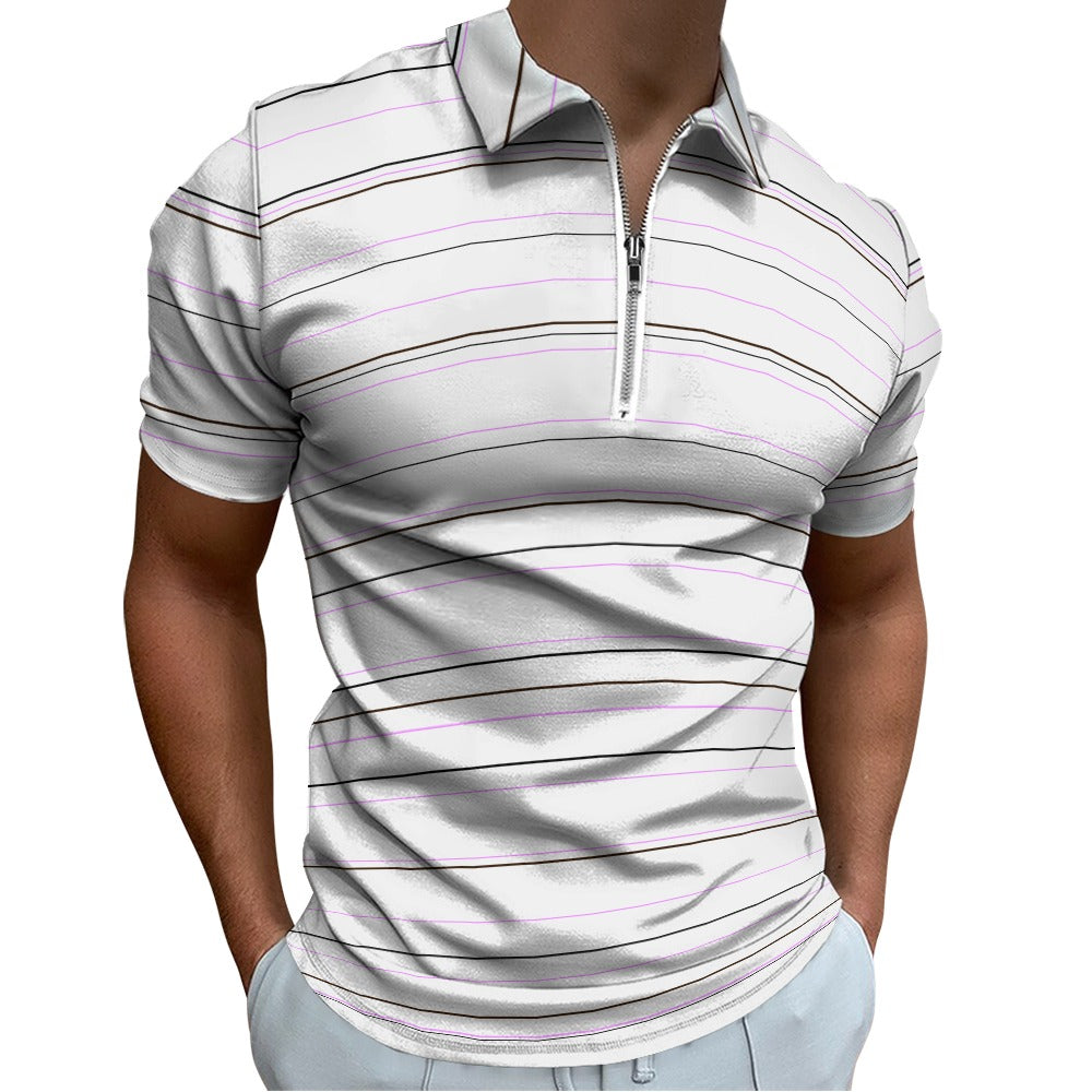 Short sleeve stripe polo shirt