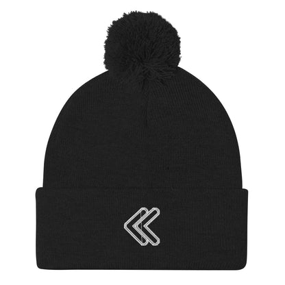 Embroidered Pom-Pom Beanie