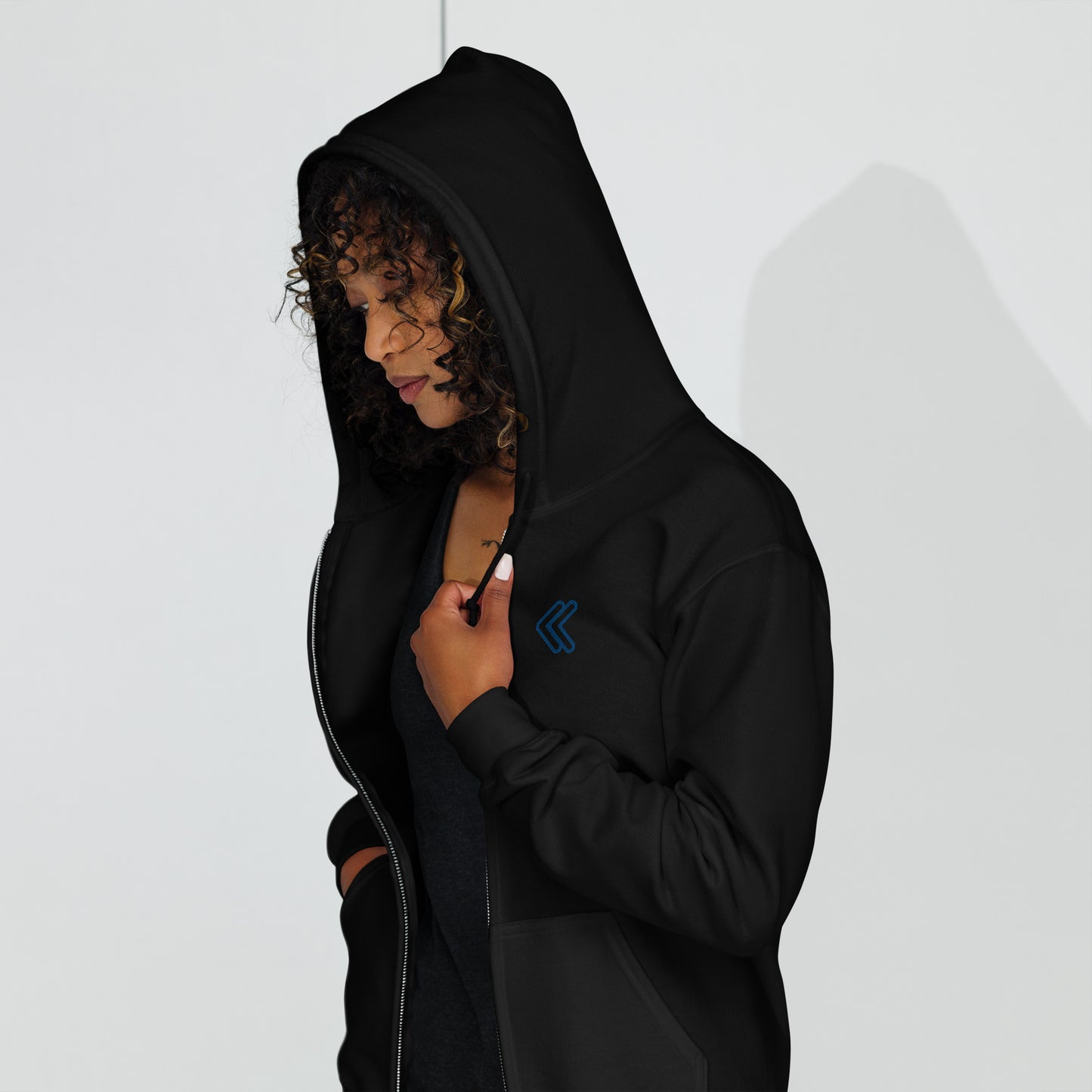 Embroidered Zip Up Hoodie