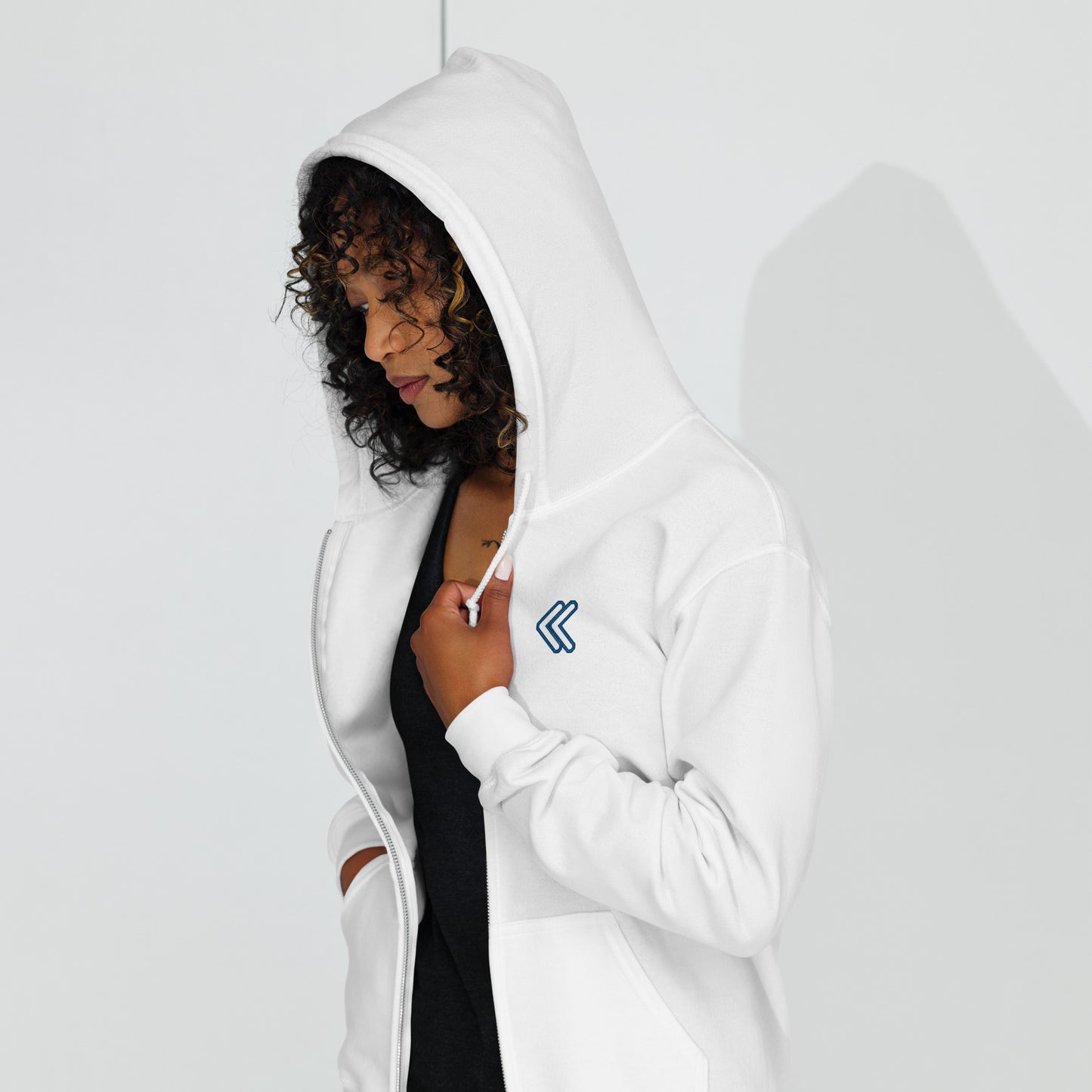 Embroidered Zip Up Hoodie