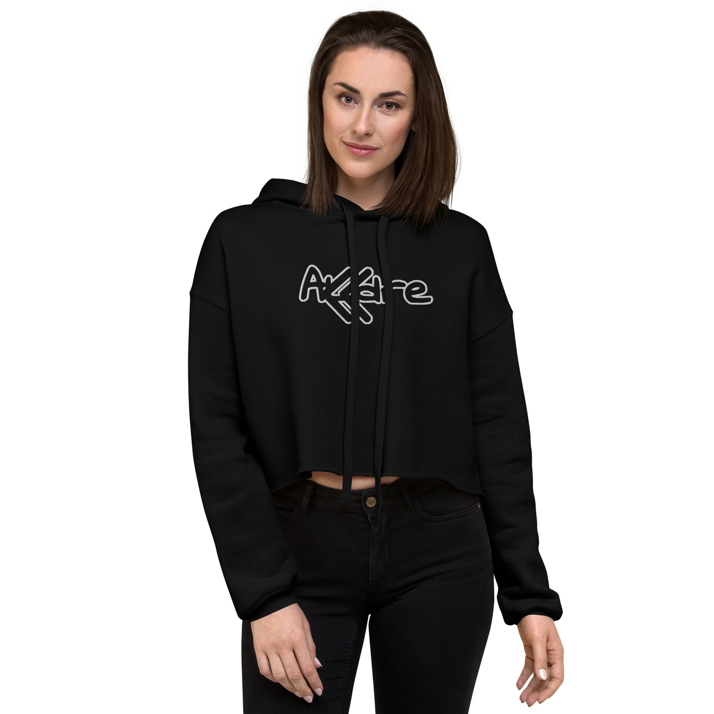 Crop Embroidered Hoodie