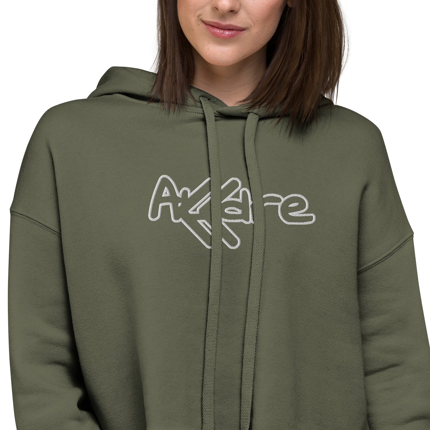 Crop Embroidered Hoodie